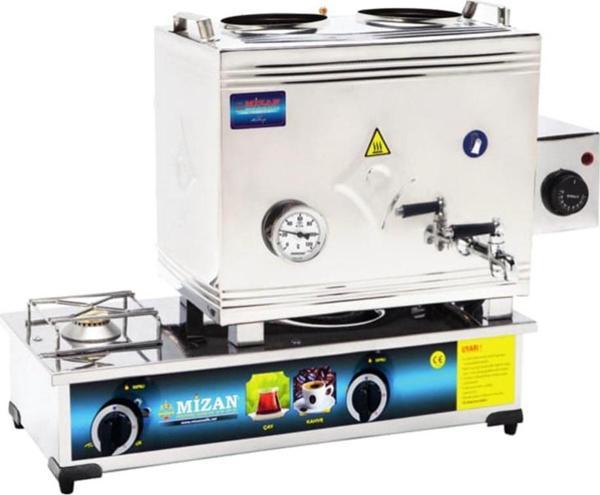 Mizan 40 Lık Doğalgazlı + Elektrikli 30 Litre 2 Demlikli Çay Kazanı - Image 1