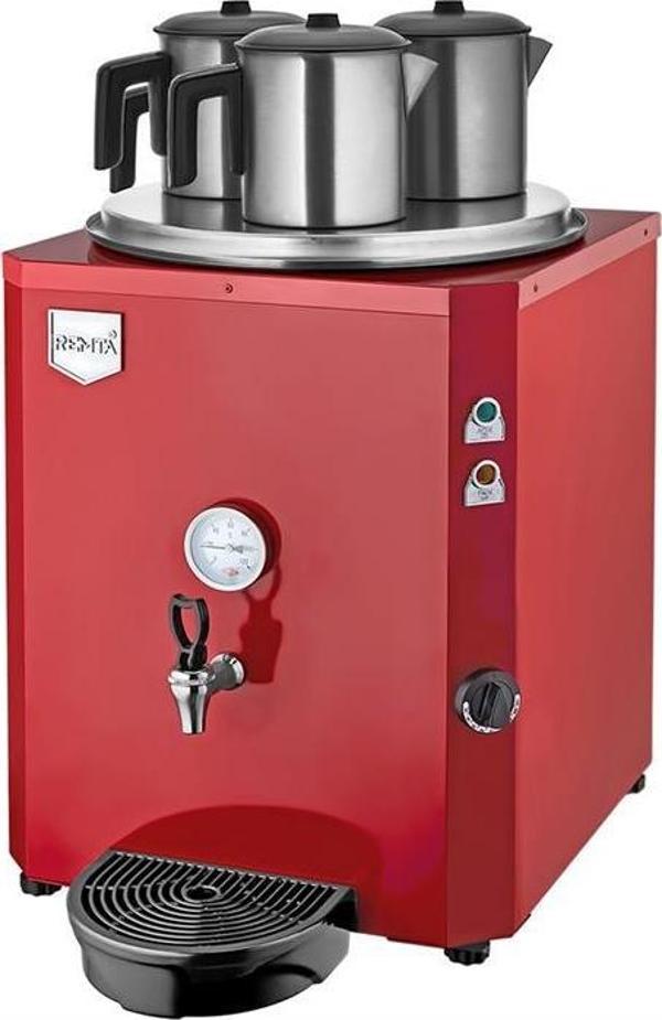 Remta Jumbo 40 Litre Üç Demlikli Çay Kazanı Makinesi - Kırmızı - Image 1