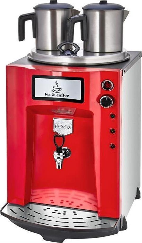 Remta Premium Otomatik Su Alma 23 Litre İki Demlikli Çay Kazanı Makinesi - Kırmızı - Image 1