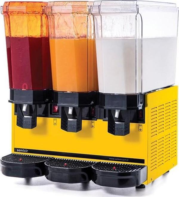 Samixir Klasik Triple 60 Lt Fıskiyeli-Karıştırıcılı Soğuk İçecek Makinesi 60-SSMY - Image 1
