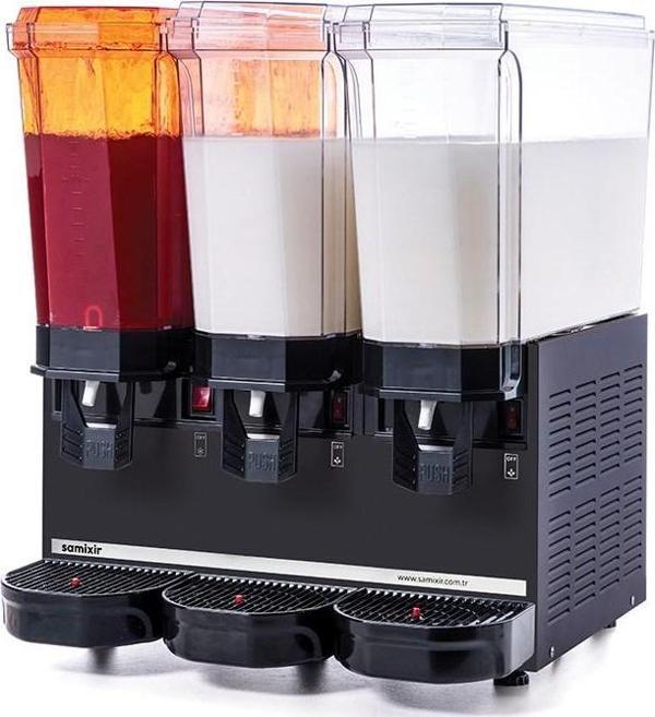 Samixir Klasik Triple 60 Lt Fıskiyeli-Karıştırıcılı Soğuk İçecek Makinesi 60-SMMB - Image 1