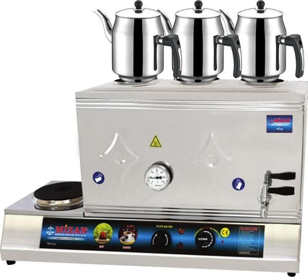 Mizan 60 Lık Elektrikli 40 Litre 3 Demlikli Çay Kazanı DEMLİK HEDİYELİ - Image 1