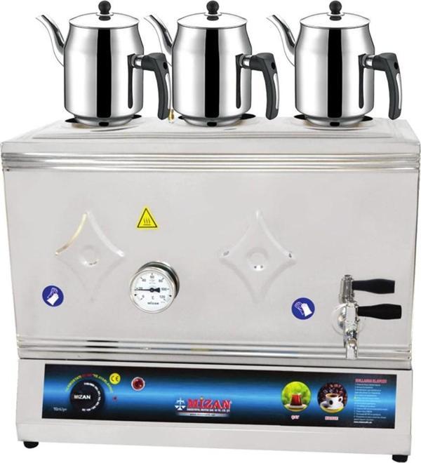 Mizan 60 Lık Elektrikli 40 Litre 3 Demlikli Çay Kazanı DEMLİK HEDİYELİ - Image 1