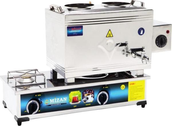 Mizan 25 Lik Doğalgazlı + Elektrikli 20 Litre 2 Demlikli Çay Kazanı - Image 1