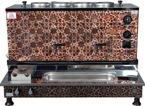  Anka Pro Plus Otomatik Çay Kazanı 4 Demlikli 40 Litre Bakır Elektrikli Tüplü - Image 1