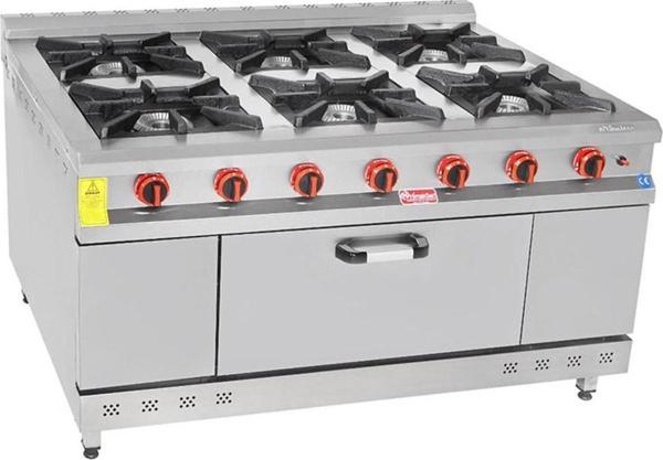 Himaksan Endüstriyel 150x100 Cm 6+1 Lpg Tüplü 6 Lı Kuzine Ocak - Image 1