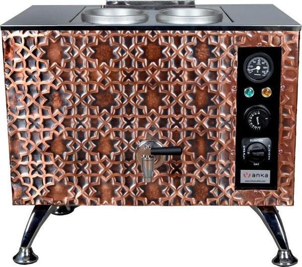 Anka Pro Elektrikli Full Otomatik Çay Kazanı 2 Demlikli 20 Litre Bakır - Image 1