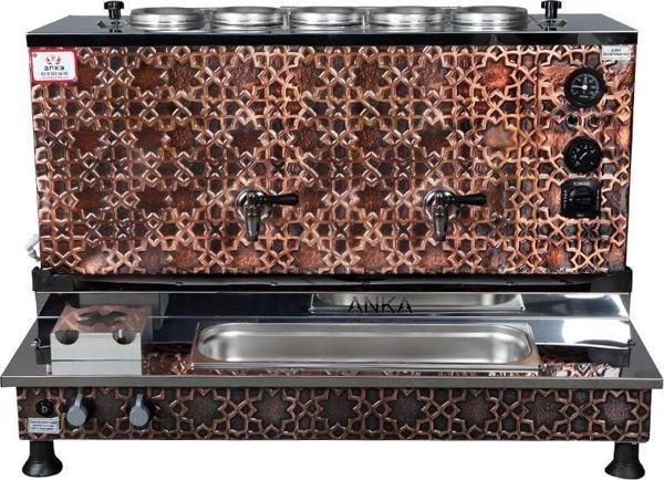 Anka Pro Plus Otomatik Çay Kazanı 5 Demlikli 50 Litre Bakır Elektrikli Doğalgazlı - Image 1