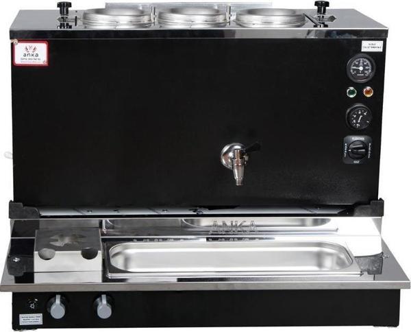 Anka Pro Plus Otomatik Çay Kazanı 3 Demlikli 30 Litre Siyah Elektrik Doğalgaz - Image 1