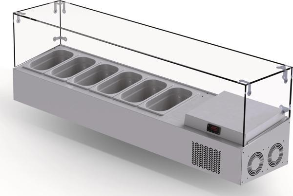 Iceinox Set Üstü Saladbar Cam Kapak GN 1/4-150: 6 Adet - Image 1