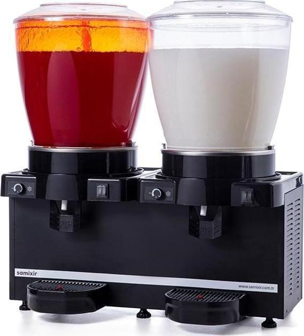 Samixir Panoramik Twin 22+22 Lt Fıskiyeli-Karıştırıcılı Soğuk İçecek Makinesi SM44-AB - Image 1