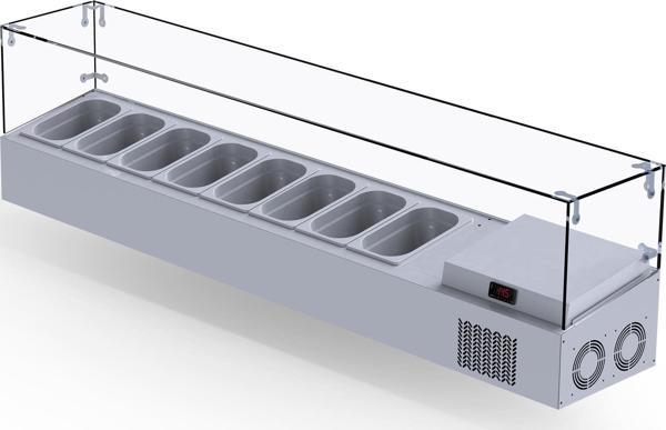 Iceinox Set Üstü Saladbar Cam Kapak GN 1/4-150: 8 Adet - Image 1