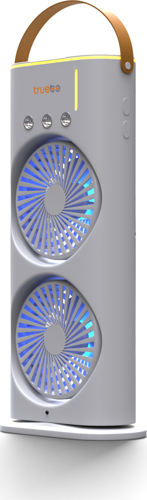 Truebo AirWind - Masaüstü Buhar Püskürtmeli Taşınabilir Şarjlı Led Işıklı Çift Fanlı Vantilatör - Image 1