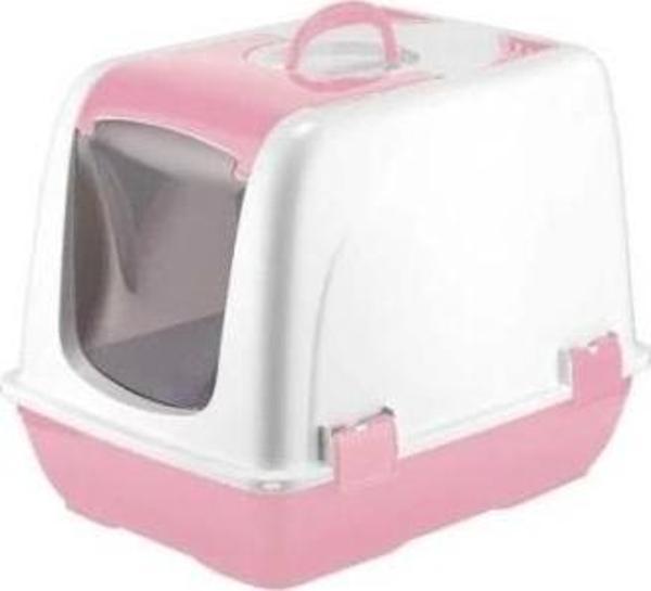 Mikopet Küçük Kapalı Kedi Tuvaleti Pembe - Image 1