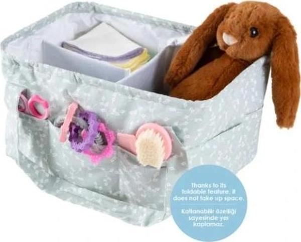 Nessiworld BabyJem Katlamalı Anne & Bebek Organizer 795 Yeşil Çiçek - Image 1