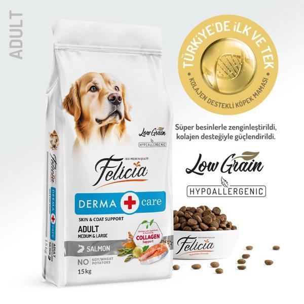 Felicia 15 Kg Kolajenli Somonlu Az Tahıllı M/Large Yetişkin Köpek Maması - Image 1