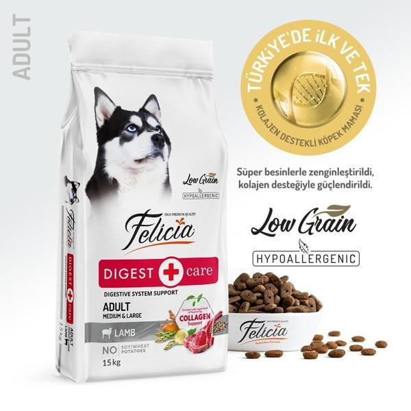 Felicia 15 Kg Kolajenli Kuzulu Az Tahıllı M/Large Yetişkin Köpek Maması - Image 1