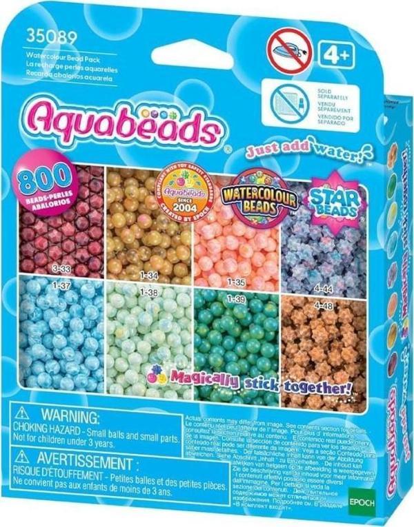Nessiworld  35089 AquaBeads Suluboya Renkleri Yedek Boncuk Pakedi- 800 parça +4 yaş - Image 1
