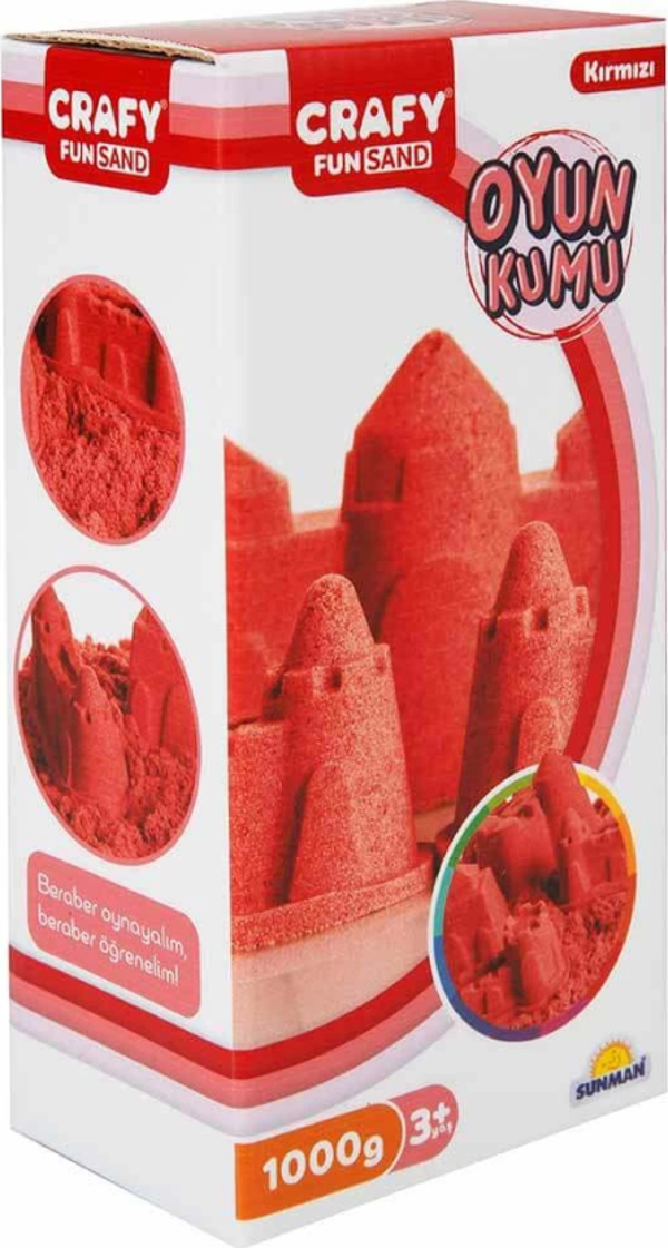 Nessiworld  Fun Dough Kinetik Kum 1000 g Kırmızı - Image 1
