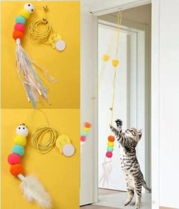 Elastik Yapışkanlı Kedi Oyun Oltası - Image 1