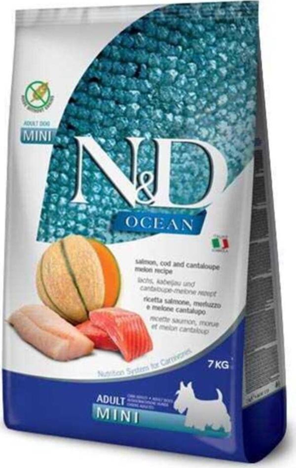 N&D Ocean Somon Balıklı Ve Morina Balıklı Küçük Irk Tahılsız Köpek Maması 7 Kg - Image 1