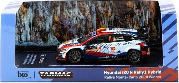  Tarmac Works X iXO Models 1/64 Hyundai i20 N Rally1 Hybrid Rallye Monte-Carlo 2024 Winner #11 - HOBBY64 - Image 1