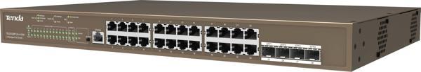 Tenda 24 Port Poe+ 10-100-1000 Switch 4 Port SFP L2 Çelik Kasa Yönetilebilir Switch Rackmount - Image 1