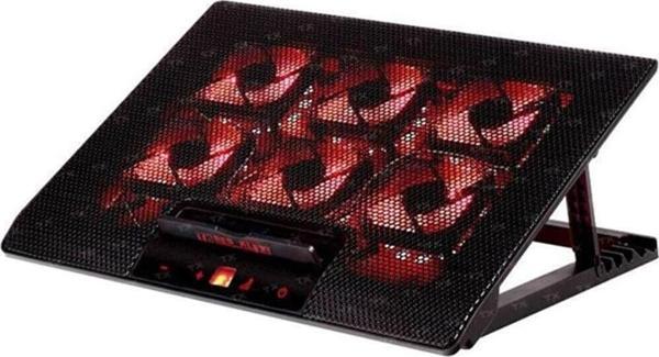 TX Red Alert 6 Led Fanlı Dijital Fan Kontrollü Yükseklik Ayarlı Notebook Soğutucu - Image 1