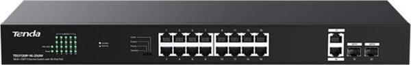 Tenda 16 Port Poe+ 10-100-1000 2 Port Uplink + 2 Port SFP Switch Çelik Kasa - Image 1