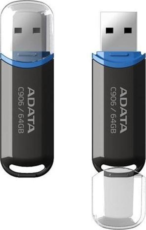Adata 64GB USB2.0 Classic Black Flash Bellek - Image 1
