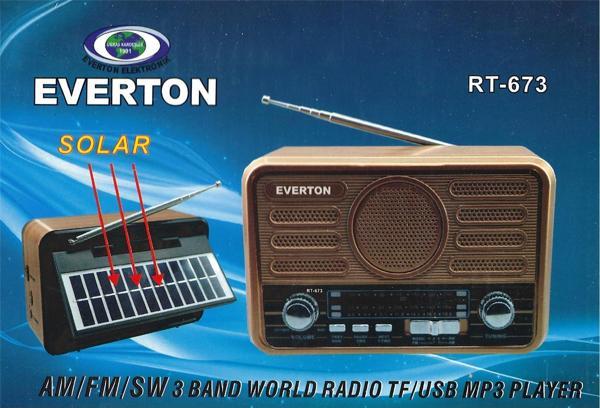 Everton Bluetooth Fm-Usb-Tf-Aux Şarjlı Solar Nostaljik Radyo - Image 1