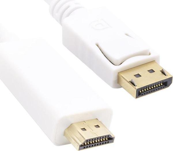 Vcom Beyaz 1.8 Metre Display Port Erkek To Hdmi Erkek Kablo - Image 1