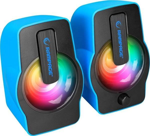 Rampage FALSETTO 2.0 6 Watt RGB Ledli Mavi Multimedia Gaming USB Speaker - Image 1
