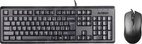 A4 Tech Q Türkçe Kablolu Fn Multimedya Klavye + Optik Kablolu Mouse Seti - Image 1