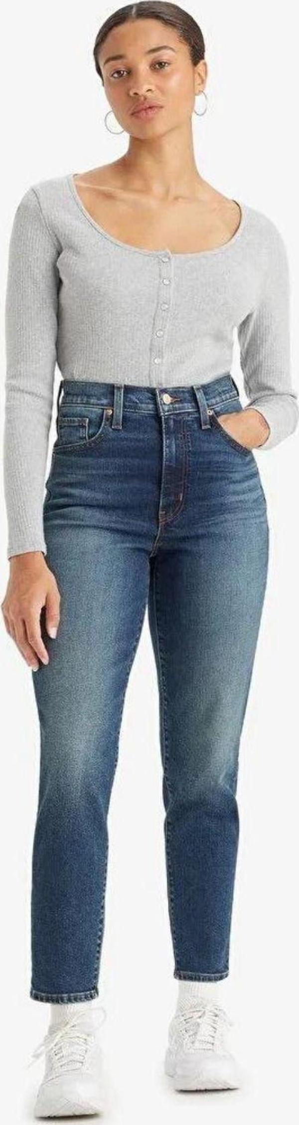Levi's High Waist Mom Jeans Kadın Koyu Mavi Yüksek Bel Pantolon - A7745-0001 - Image 1