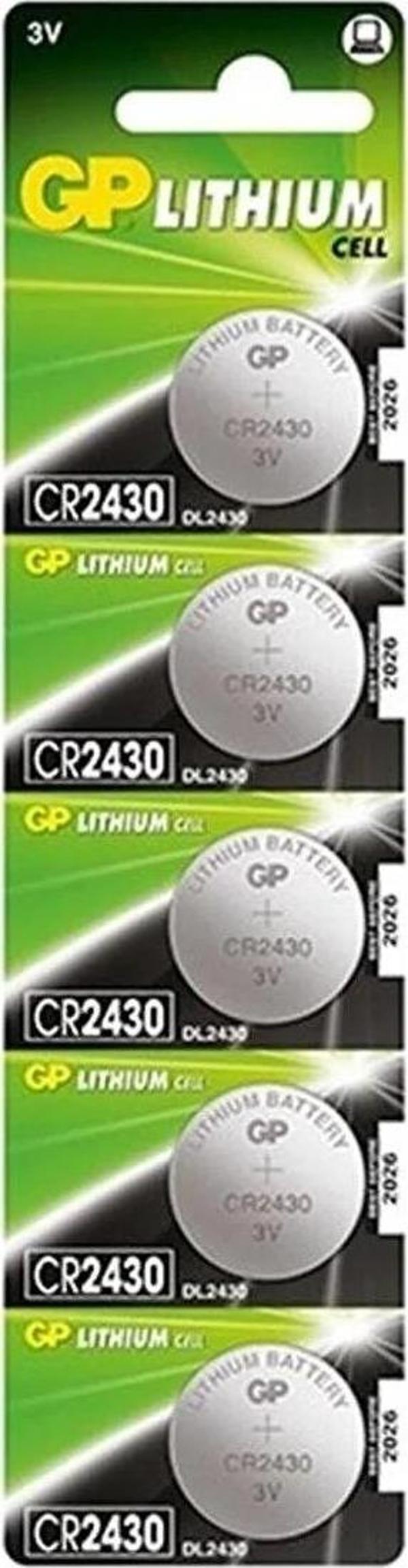 GP CR2430 3V Lityum Düğme Pil 5 Li Paket - Image 1