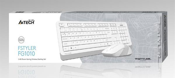 A4 Tech Q TR Usb Multimedia Kablolu Klavye Mouse Seti  Beyaz - Image 1
