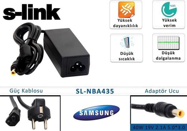 S-link 40W 19V 2.1A 5.0-3.0 Samsung Notebook Standart Adaptörü - Image 1