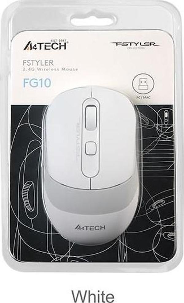 A4 Tech Nano Alıcı Kablosuz Optik 2000 Dpi Enerji Korumalı Kablosuz Mouse Beyaz - Image 1