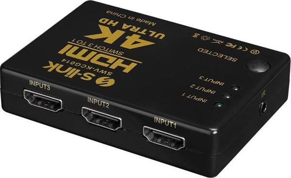 S-link HDMI 3TO1 SWITCH 4K-2K IR +Adaptör - Image 1