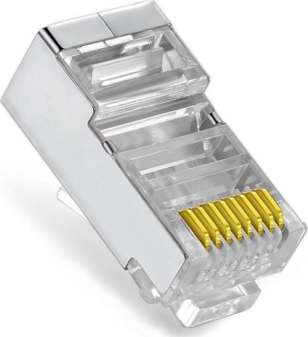 Vcom Metal RJ45 8P8C Cat6-UTP-RJ45-3u Konnektör 100 Lü Paket - Image 1