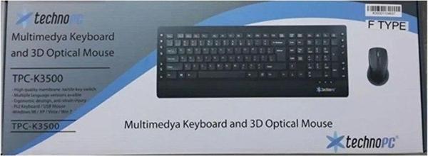 TechnoPc Kablolu Klavye Mouse Seti - Image 1