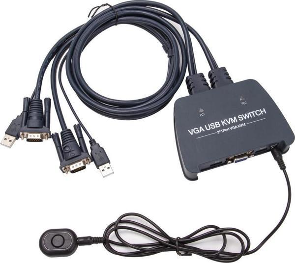 Vcom 2 Port Vga 1080P@60Hz Plastik Kasa Kvm Switch - Image 1
