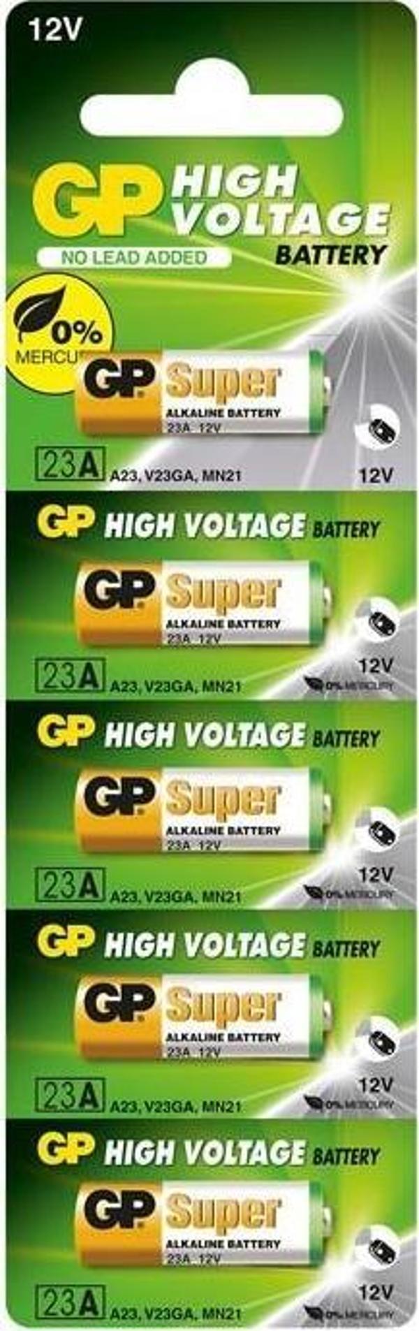 Gp 23A Alkalin Kartela Pil 12V 5 Li Paket Pil Kumanda Çakmak (23A - MN21 - A23 - V23GA - 23AE) - Image 1