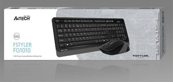 A4 Tech 2.4 Ghz Gri Q Fn-Multimedya Klavye + Optik Mouse Set - Image 1