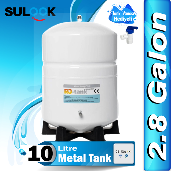 Sulook Su Arıtma Deposu,Su Arıtma Tankı(2.8 Galon) 10 Litre Metal Tank-ro - Image 1