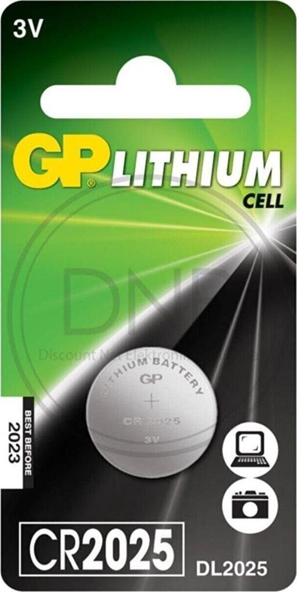 Gp 3V Lityum Düğme Pil Tekli Paket CR2025 - Image 1