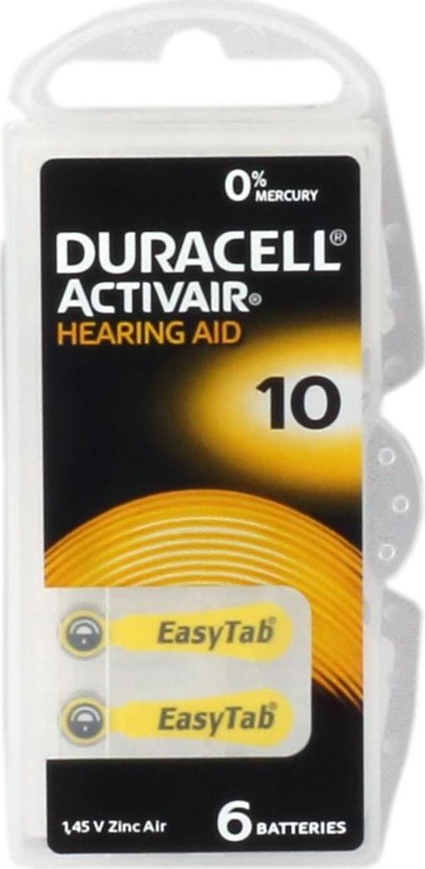 Duracell 10 Numara Düğme Kulaklık Pili İşitme Cihazı İçin 6'lı Paket - Image 1