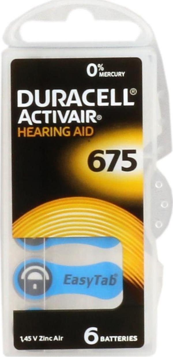Duracell 675 Numara Düğme Kulaklık Pili İşitme Cihazı İçin 6'lı Paket - Image 1