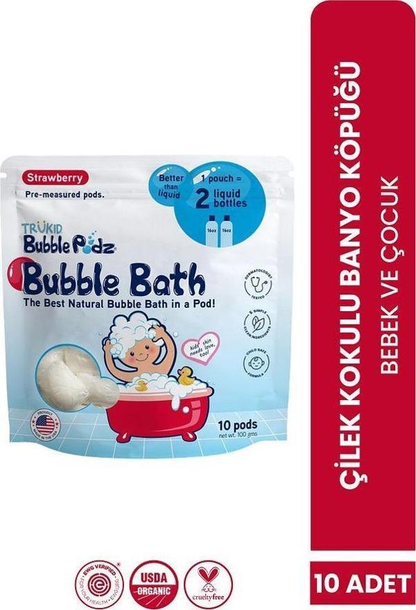 Bubble Podz Strawberry Scented Bubble Bath Bubbles Çilek Banyo Köpüğü - Image 1